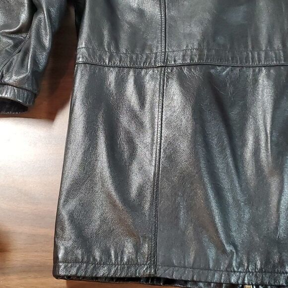 WILSON’S LEATHER Buttery Soft Leather Thinsulate Car‎ Coat Jacket Black Medium - Picture 10 of 15
